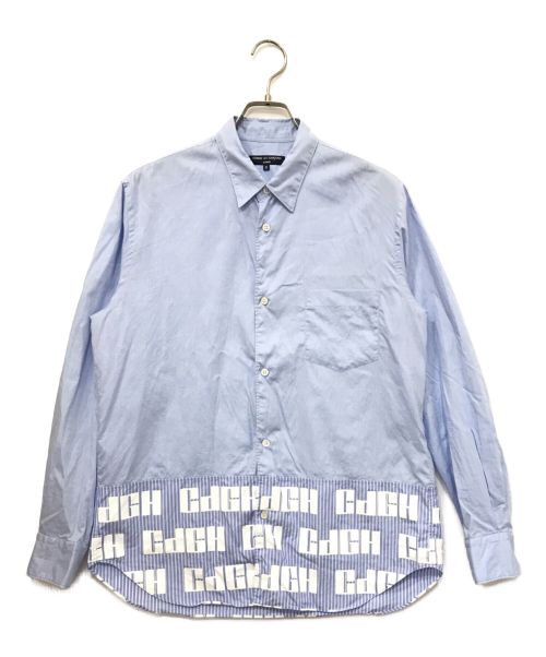 COMME des GARCONS HOMME（コムデギャルソン オム）COMME des GARCONS HOMME (コムデギャルソン オム) ストライプロゴプリントシャツ ブルー サイズ:Sの古着・服飾アイテム