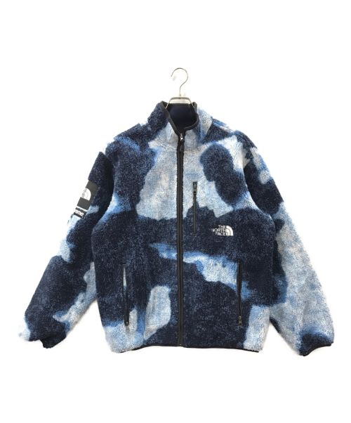 THE NORTH FACE（ザ ノース フェイス）THE NORTH FACE (ザ ノース フェイス) SUPREME (シュプリーム) 21AW Bleached Denim Print Fleece Jacket ネイビー サイズ:Lの古着・服飾アイテム