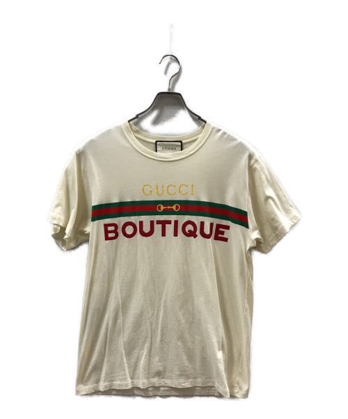 GUCCI（グッチ）GUCCI (グッチ) GUCCI BOUTIQUE プリント Tシャツ アイボリー サイズ:XSの古着・服飾アイテム