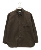 MARGARET HOWELLマーガレットハウエル）の古着「DRY COTTON TWILL SHIRT」｜ブラウン