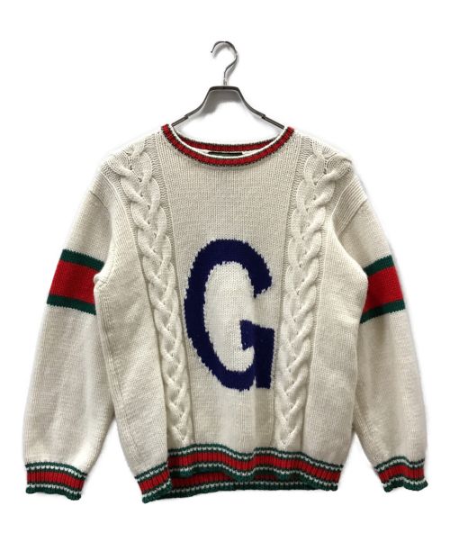 GUCCI（グッチ）GUCCI (グッチ) オーダークルーネックニット アイボリー サイズ:XXLの古着・服飾アイテム