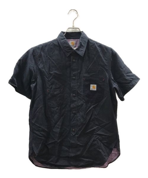 CarHartt（カーハート）CarHartt (カーハート) eYe COMME des GARCONS JUNYAWATANABE MAN (アイ コム デ ギャルソン ジュンヤ ワタナベ マン) SHORT SLEEVE SHIRT ネイビー サイズ:Sの古着・服飾アイテム