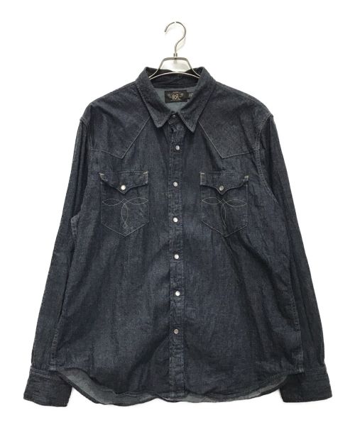 RRL（ダブルアールエル）RRL (ダブルアールエル) バッファローウエスタンデニムシャツ ネイビー サイズ:XXLの古着・服飾アイテム