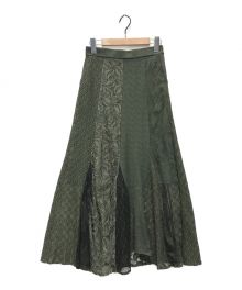 Ameri（アメリ）の古着「LIMITED PATCHWORK LACE SKIRT」｜グリーン