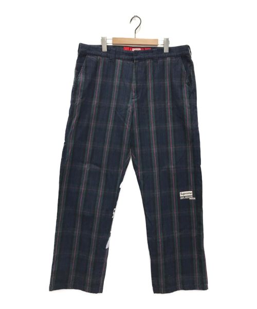 SUPREME（シュプリーム）SUPREME (シュプリーム) COMME des GARCONS JUNYA WATANABE MAN (コムデギャルソンジュンヤワタナベマン) Printed Work Pant グリーン×ネイビー サイズ:36の古着・服飾アイテム