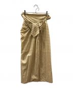 Mame Kurogouchiマメクロゴウチ）の古着「Summer Wool Plaid Front Slit Skirt」｜イエロー