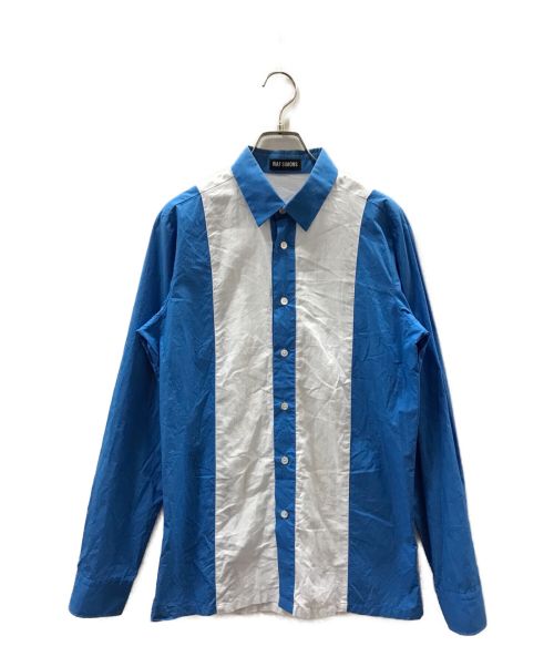 RAF SIMONS（ラフシモンズ）RAF SIMONS (ラフシモンズ) Cotton Switching Shirt ブルー サイズ:46の古着・服飾アイテム