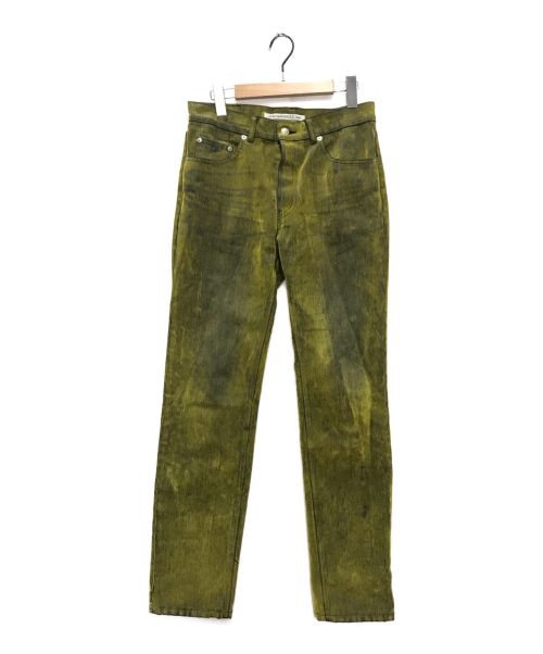 JOHN LAWRENCE SULLIVAN（ジョンローレンスサリバン）JOHN LAWRENCE SULLIVAN (ジョンローレンスサリバン) 5POCKET FLOCKED DENIM PANTS イエロー サイズ:44の古着・服飾アイテム