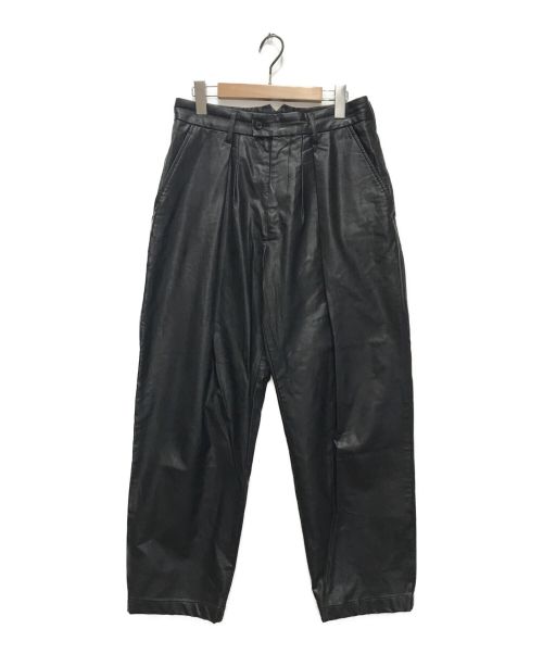 stein（シュタイン）stein (シュタイン) EX WIDE TAPERED TROUSERS(LEATHER) ブラック サイズ:Sの古着・服飾アイテム