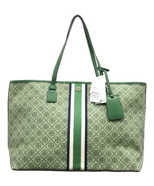 TORY BURCH（トリーバーチ）TORY BURCH (トリーバーチ) MONOGRAM COATED CANVAS TOTE BAG グリーン サイズ:下記参照の古着・服飾アイテム