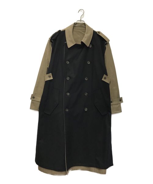 stein（シュタイン）stein (シュタイン) OVERSIZED DOUBLE LAPELLED TRENCH COAT ベージュ×ブラック サイズ:Sの古着・服飾アイテム