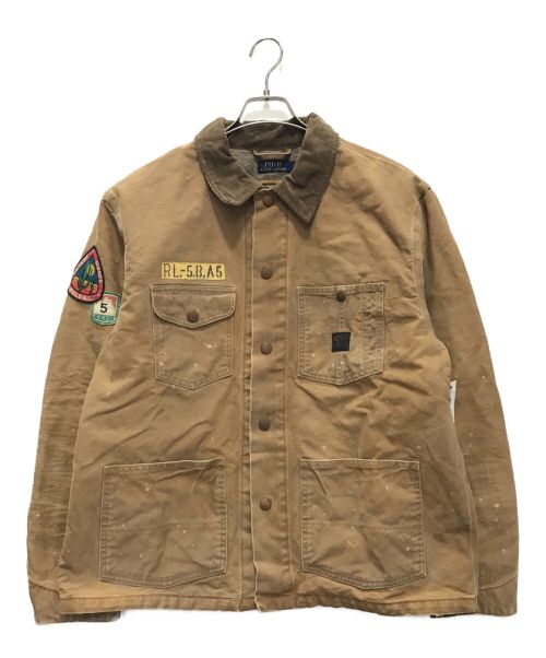 （）　 (ポロ・ラルフローレン) PATCH DETAIL FIELD JACKET ブラウン サイズ:Lの古着・服飾アイテム