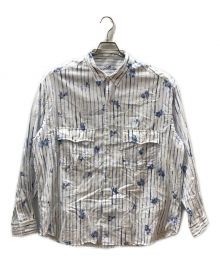 Porter Classic（ポータークラシック）の古着「ROLL UP 水彩 STRIPE SHIRT」｜ブルー