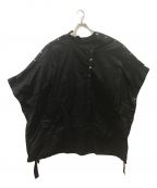yohji yamamoto+noirヨウジヤマモトプリュスノアール）の古着「コットンボタンマントデザインシャツ」｜ブラック