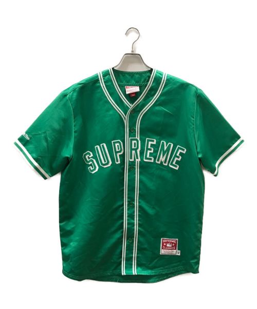 SUPREME（シュプリーム）Supreme (シュプリーム) MITCHELL & NESS (ミッチェルアンドネス) Satin Baseball Jersey グリーン サイズ:Lの古着・服飾アイテム