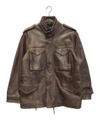 AVIREXアヴィレックス）の古着「AGED LEATHER TYPE M-65」｜ブラウン