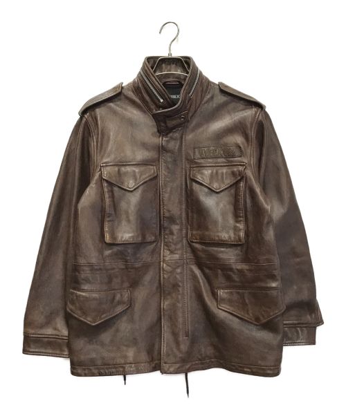 AVIREX（アヴィレックス）AVIREX (アヴィレックス) AGED LEATHER TYPE M-65 ブラウン サイズ:Lの古着・服飾アイテム