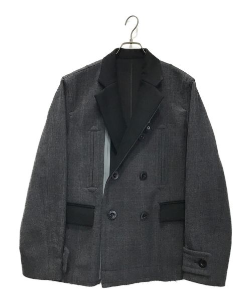 sacai（サカイ）sacai (サカイ) CHECK BONDING JACKET ブラック サイズ:1の古着・服飾アイテム