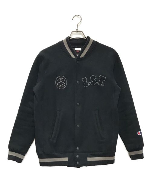 stussy（ステューシー）stussy (ステューシー) Champion REVERSE WEAVE (チャンピオンリバースウィーブ) TRIBEレタード RW I.S.T. Varsity Jacket ブラック サイズ:Mの古着・服飾アイテム