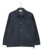 KITHキス）の古着「Pinstripe Double Knit Coaches Jacket」｜ネイビー