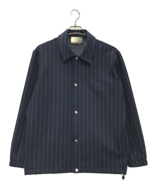 KITH（キス）KITH (キス) Pinstripe Double Knit Coaches Jacket ネイビー サイズ:Mの古着・服飾アイテム