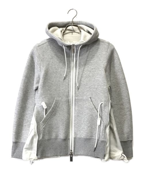 sacai（サカイ）sacai (サカイ) Sponge Sweat X Ma-1 Zip Up Hoodie グレー サイズ:2の古着・服飾アイテム