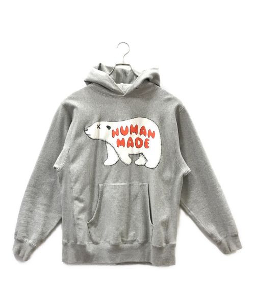 HUMAN MADE（ヒューマンメイド）HUMAN MADE (ヒューマンメイド) KAWS (カウズ) シロクマパーカー グレー サイズ:XLの古着・服飾アイテム