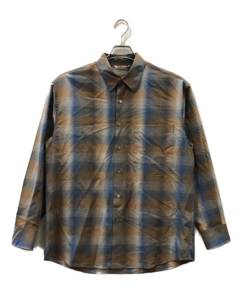 AURALEE（オーラリー）AURALEE (オーラリー) SUPER LIGHT WOOL CHECK SHIRT ブラウン サイズ:3の古着・服飾アイテム