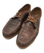 Noah×SPERRY TOP-SIDERノア×スペリートップサイダー）の古着「Crocodile Embossed Leather Deck Shoes」｜ブラウン