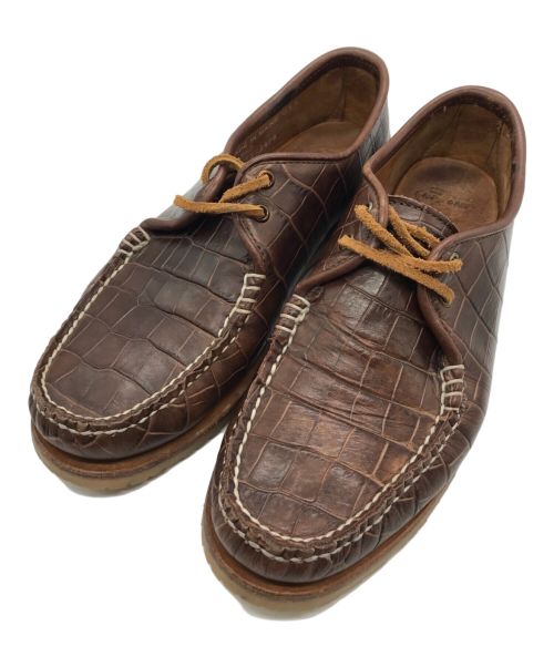 Noah（ノア）Noah (ノア) SPERRY TOP-SIDER (スペリートップサイダー) Crocodile Embossed Leather Deck Shoes ブラウン サイズ:26の古着・服飾アイテム