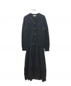 ROBE DE CHAMBRE COMME DES GARCONSローブドシャンブル コムデギャルソン）の古着「ドッキングニットカーデワンピース」｜ブラック