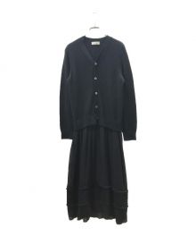 ROBE DE CHAMBRE COMME DES GARCONS（ローブドシャンブル コムデギャルソン）の古着「ドッキングニットカーデワンピース」｜ブラック