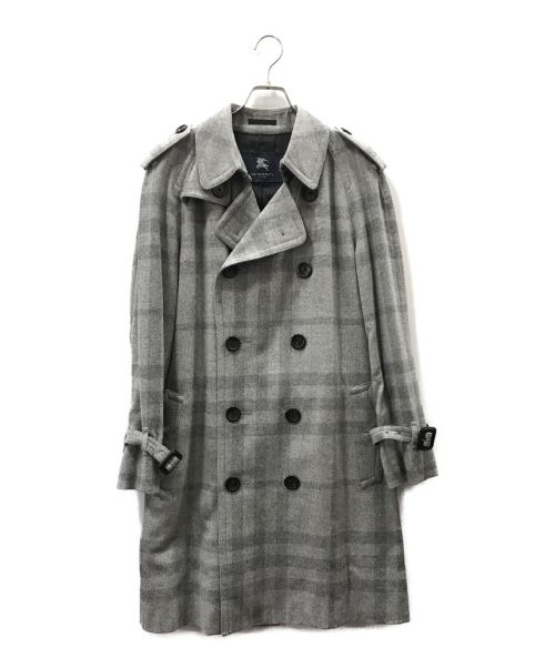 BURBERRY LONDON（バーバリーロンドン）BURBERRY LONDON (バーバリー ロンドン) ウールチェックトレンチコート グレー サイズ:Lの古着・服飾アイテム