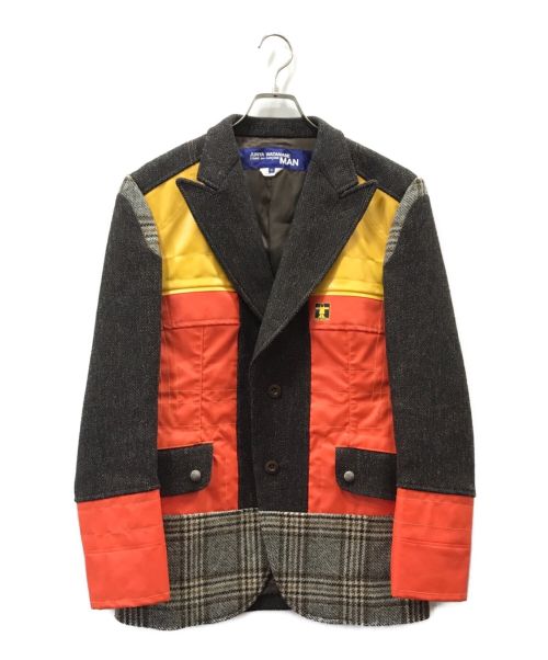 COMME des GARCONS JUNYA WATANABE MAN（コム デ ギャルソン ジュンヤ ワタナベ マン）COMME des GARCONS JUNYA WATANABE MAN (コム デ ギャルソン ジュンヤ ワタナベ マン) 切替テーラードジャケット ブラウン サイズ:Sの古着・服飾アイテム