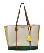 TORY BURCHトリーバーチ）の古着「PERRY CANVAS TRIPLE-COMPARTMENT TOTE」｜ベージュ