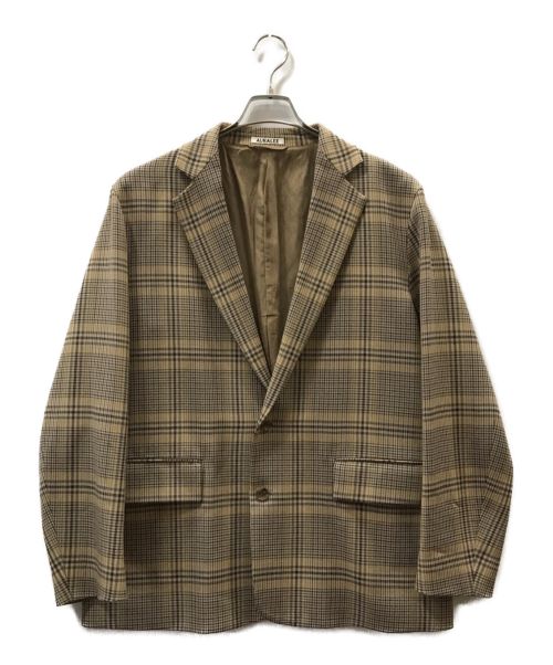 AURALEE（オーラリー）AURALEE (オーラリー) WOOL SERGE CHECK JACKET ブラウン サイズ:4の古着・服飾アイテム