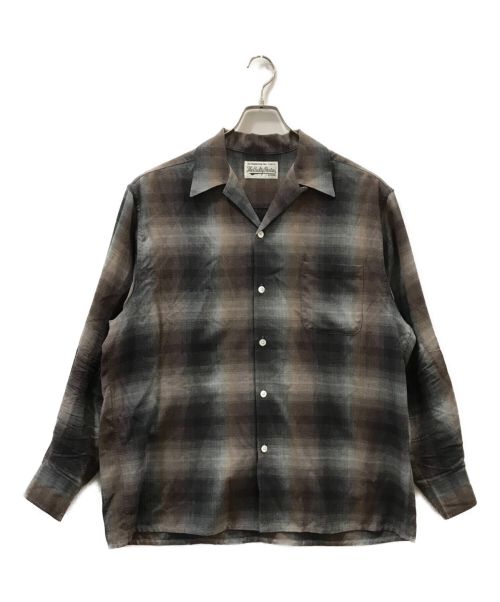 WACKO MARIA（ワコマリア）WACKO MARIA (ワコマリア) OMBRE CHECK OPEN COLLAR SHIRT ブラウン サイズ:Lの古着・服飾アイテム