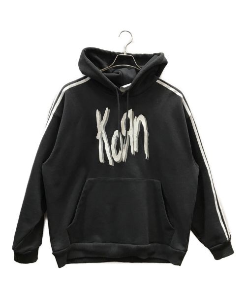 adidas（アディダス）adidas (アディダス) HOODIE KORN ブラック サイズ:2XLの古着・服飾アイテム