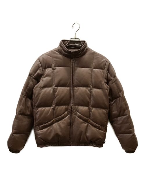 SUPREME（シュプリーム）Supreme (シュプリーム) Leather Down Jacket ブラウン サイズ:Sの古着・服飾アイテム