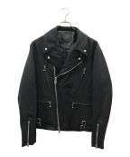 s'yteサイト）の古着「SHIWANOARU P/E STRETCH TWILL PADDED OVER SIZE RIDERS JACKET」｜ブラック