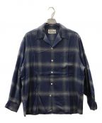 WACKO MARIAワコマリア）の古着「OMBRE CHECK OPEN COLLAR SHIRT」｜ブルー