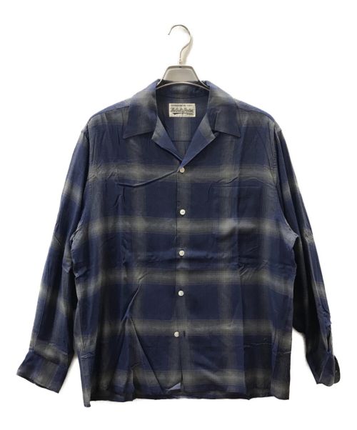 WACKO MARIA（ワコマリア）WACKO MARIA (ワコマリア) OMBRE CHECK OPEN COLLAR SHIRT ブルー サイズ:Lの古着・服飾アイテム