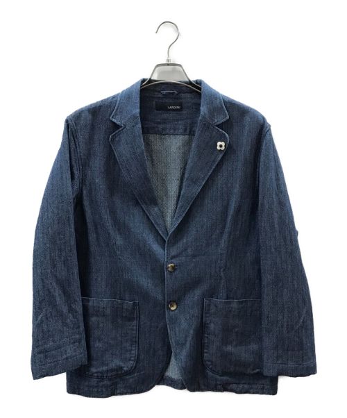 LARDINI（ラルディーニ）LARDINI (ラルディーニ) コットンリネン3Bジャケット ネイビー サイズ:XXLの古着・服飾アイテム