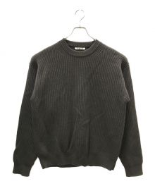 AURALEE（オーラリー）の古着「FRANCH MERINO RIB KNIT P/O」｜ダークブラウン