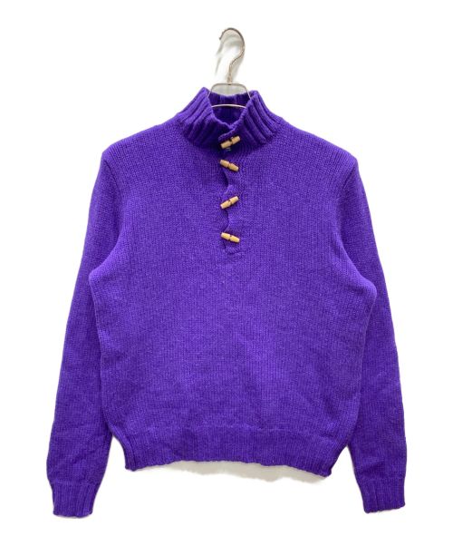 POLO RALPH LAUREN（ポロ・ラルフローレン）POLO RALPH LAUREN (ポロ・ラルフローレン) カシミヤ混ハーフボタンニット パープル サイズ:Lの古着・服飾アイテム