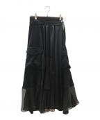sacaiサカイ）の古着「Solid Satin Skirt」｜ブラック