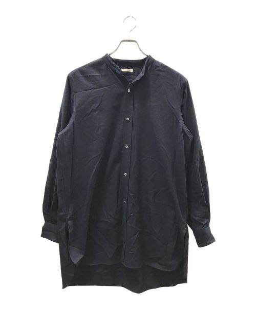 HEUGN（ユーゲン）HEUGN (ユーゲン) ロブスタンドカラーシャツ ネイビー サイズ:3の古着・服飾アイテム