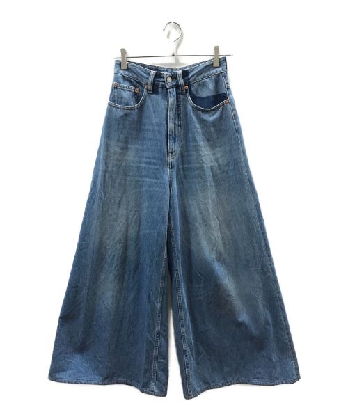 MM6 Maison Margiela（エムエムシックス メゾンマルジェラ）MM6 Maison Margiela (エムエムシックス メゾンマルジェラ) ワイドデニムパンツ インディゴ サイズ:36の古着・服飾アイテム