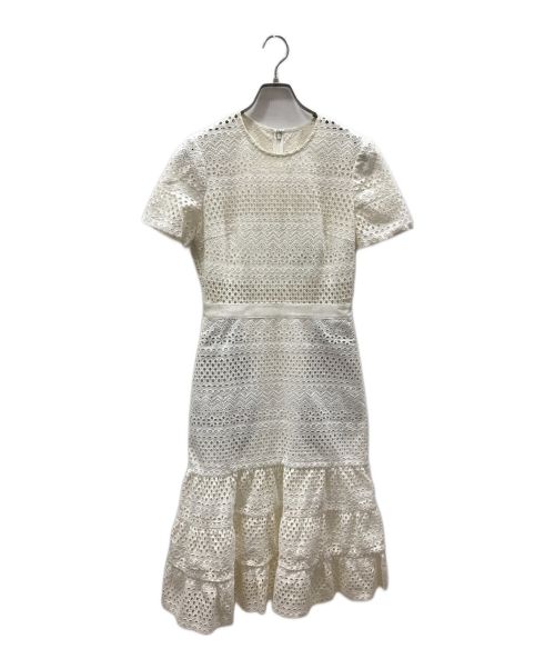 SELF PORTRAIT（セルフ ポートレイト）SELF PORTRAIT (セルフ ポートレイト) カットワークブラウスワンピース ホワイト サイズ:UK10の古着・服飾アイテム