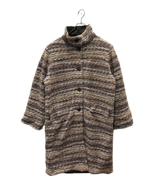 missoni（ミッソーニ）MISSONI (ミッソーニ) 裏地キルティングスタンドカラーコート ベージュ サイズ:48の古着・服飾アイテム